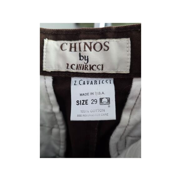 Chinos By Z Cavaricci Vintage Pants Womens 29 Brown Y2K Streetwear Retro USA - Picture 3 of 4